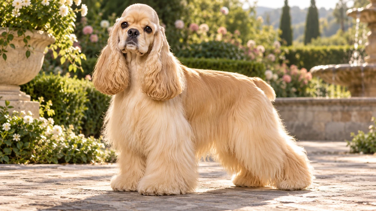 Amerikan Cocker köpek — buff (açık altın) renk