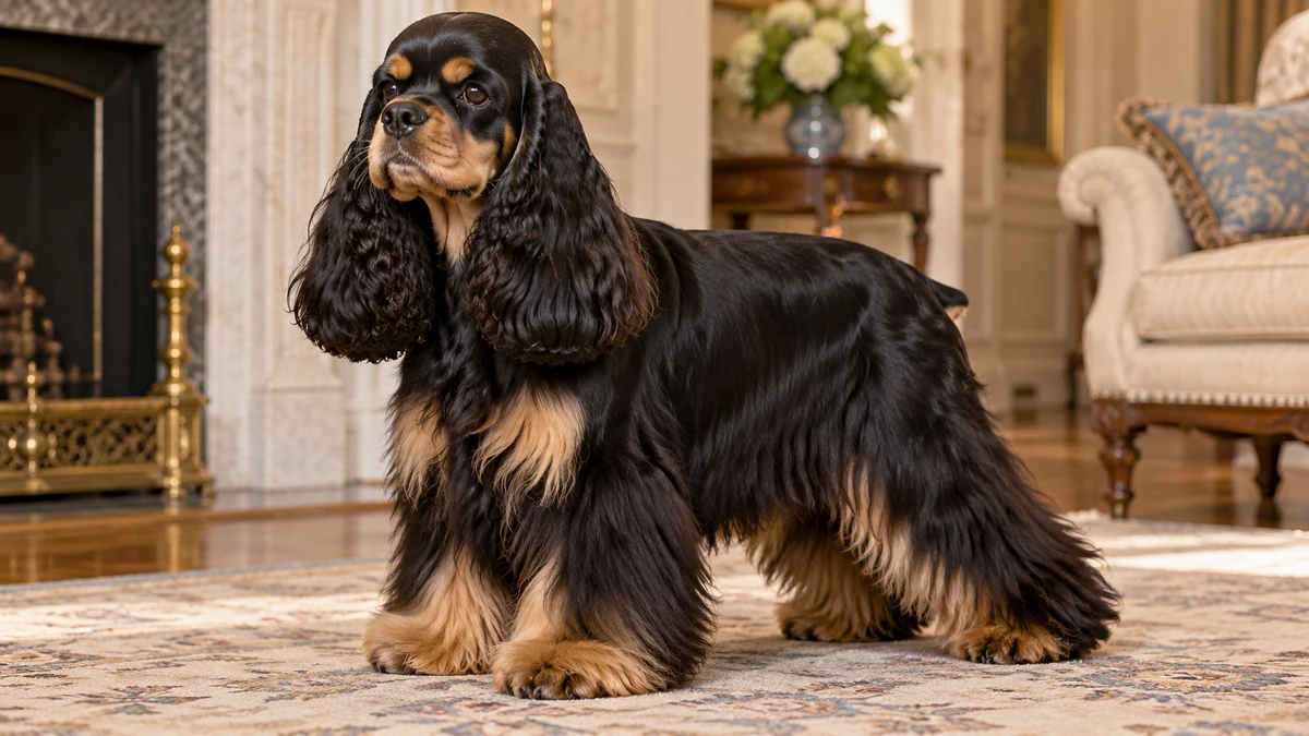 Amerikan Cocker köpek — siyah-tan renk