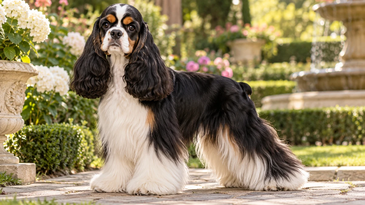Amerikan Cocker köpek — tricolor (üç renk) renk