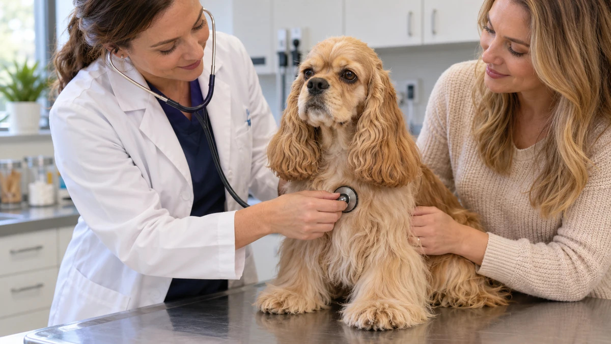 Amerikan Cocker köpek — veteriner kontrolü